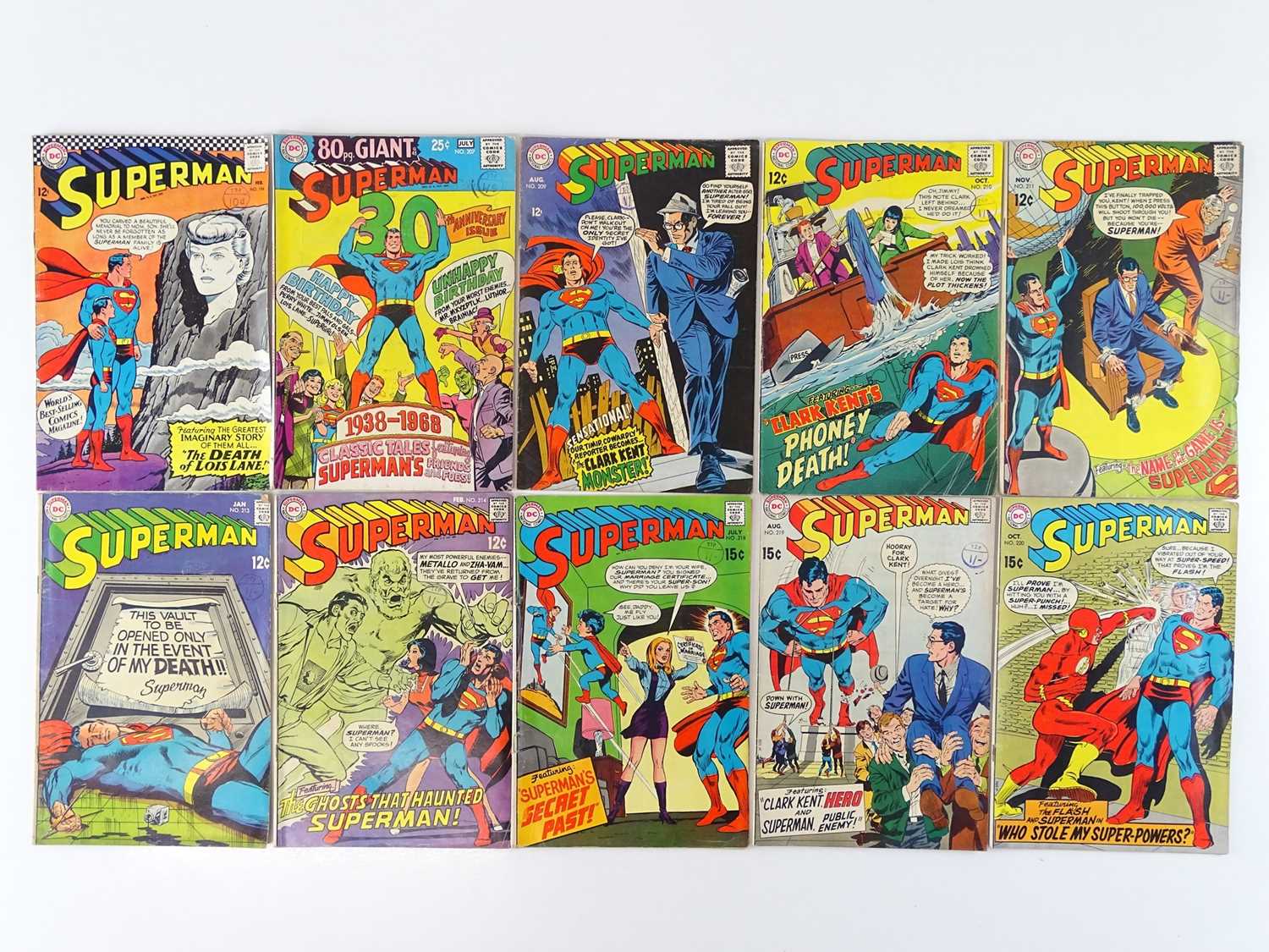 Lot 44 - SUPERMAN #194, 207, 209, 210, 211, 213, 214,...