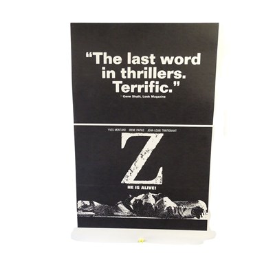 Lot 39 - Z (1969) US one sheet - linen backed with fold...