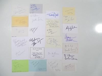 Lot 81 - A group of signed pieces of card and paper -...