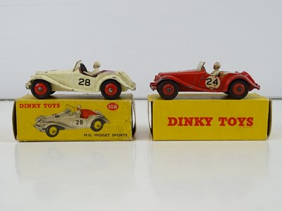 Lot 84 - A pair of DINKY 108 M.G. Midget Sports cars,...