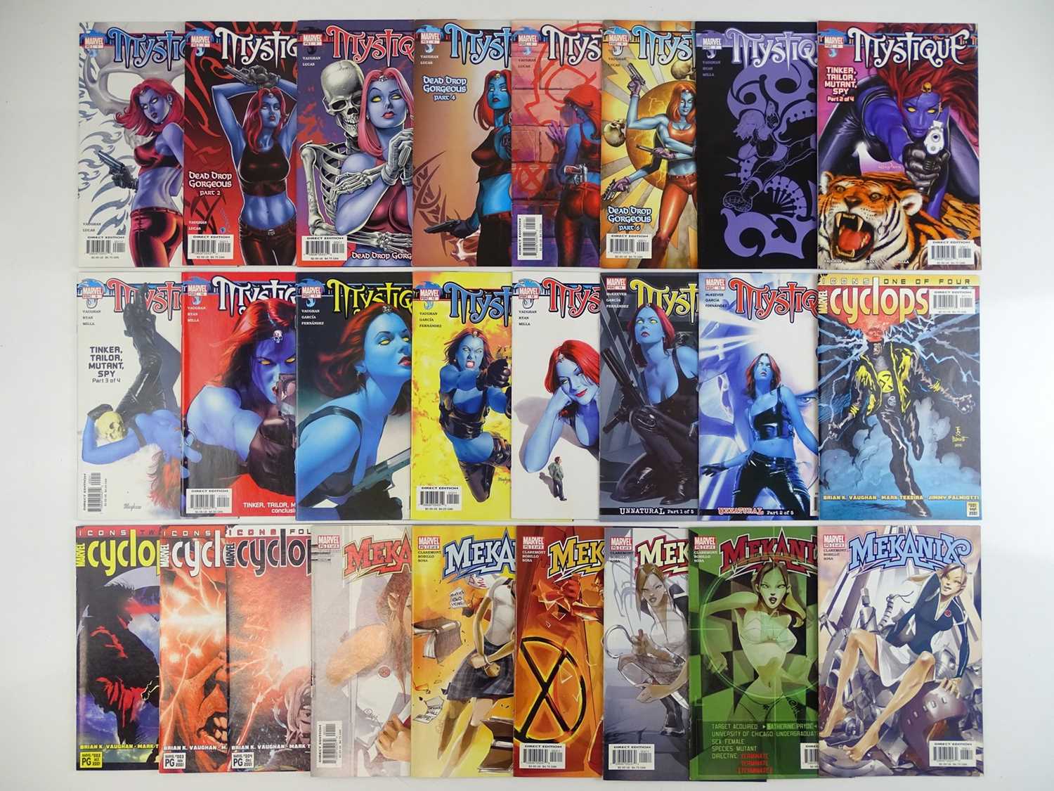 Lot 15 - MYSTIQUE, CYCLOPS, MEKANIX LOT (25 in Lot) -...