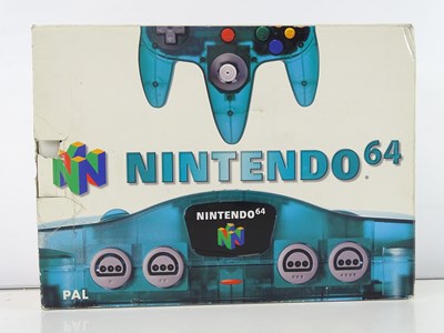 Lot 33 - Nintendo 64 console - aqua blue see through -...