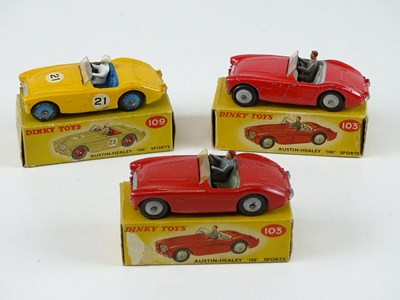 Lot 127 - A group of DINKY Austin Healey '100' Sports...