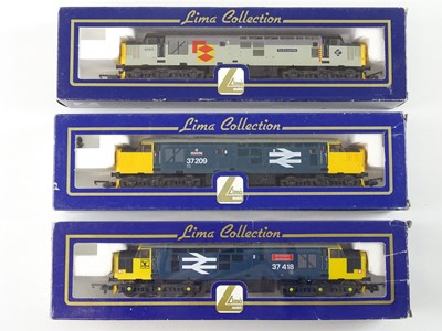 Lot 351 - A group of LIMA OO Gauge class 37 diesel...