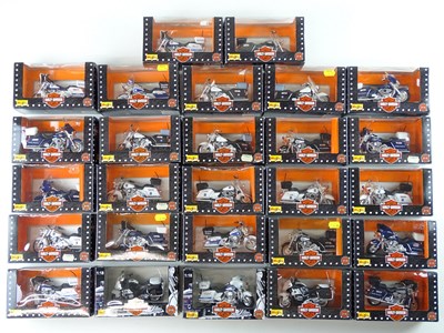 Lot 4 - A fleet of MAISTO 1:18 scale Harley Davidson...