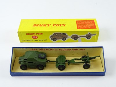 Lot 63 - A DINKY 697 25-Pounder Field Gun Set - G/VG in...