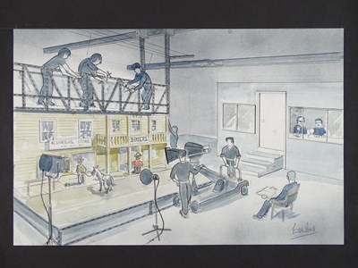 Lot 551 - BOB BELL (1918 - 2009) - A pencil and water...