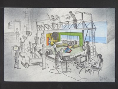 Lot 552 - BOB BELL (1918 - 2009) - A pencil and water...