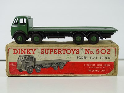 Lot 63 - A DINKY 502 Foden Flat Truck, 1st style cab in...