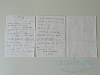 Lot 195 - A pair of original handwritten lyric sheets...