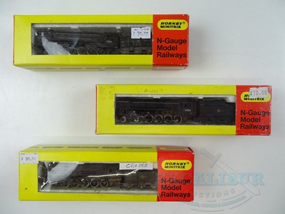 Lot 71 - A group of MINITRIX N gauge class 9F steam...