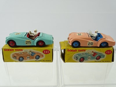 Lot 110 - A pair of DINKY 111 Triumph TR2 Sport cars -...