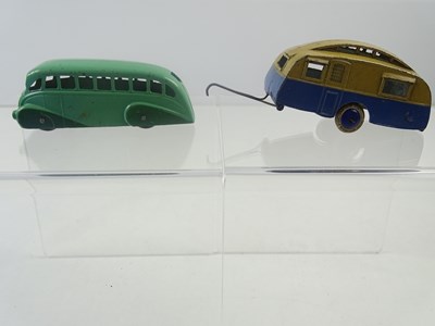 Lot 153 - A Pre War 30g DINKY Caravan, mid blue and...