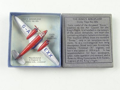 Lot 190 - A Pre-War DINKY Toys 62k The Kings Aeroplane -...