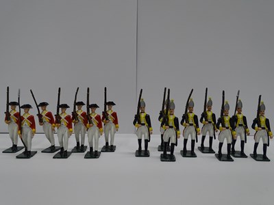Lot 114 - A group of unmarked lead figures comprising 7...