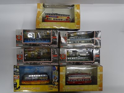 Lot 125 - A group of CORGI OOC trams - mostly Blackpool...