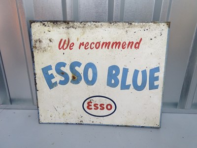 Lot 21 - ESSO BLUE (22" x 18") flanged two-sided enamel...