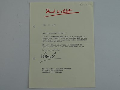 Lot 36 - A typed personal letter to the Kastner family...