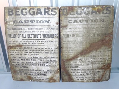 Lot 7 - Pair of Berkshire Joint Vagrancy Committee...