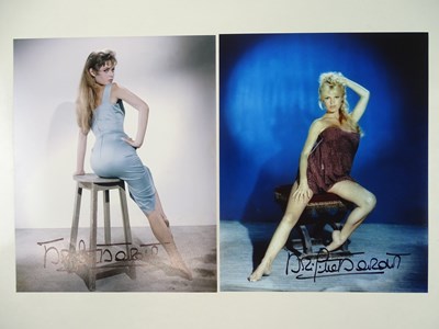 Lot 46 - BRIGITTE BARDOT - A pair of signed 10" x 8"...