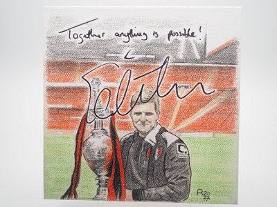 Lot 6 - Eddie Howe signed canvas with artwork added by...