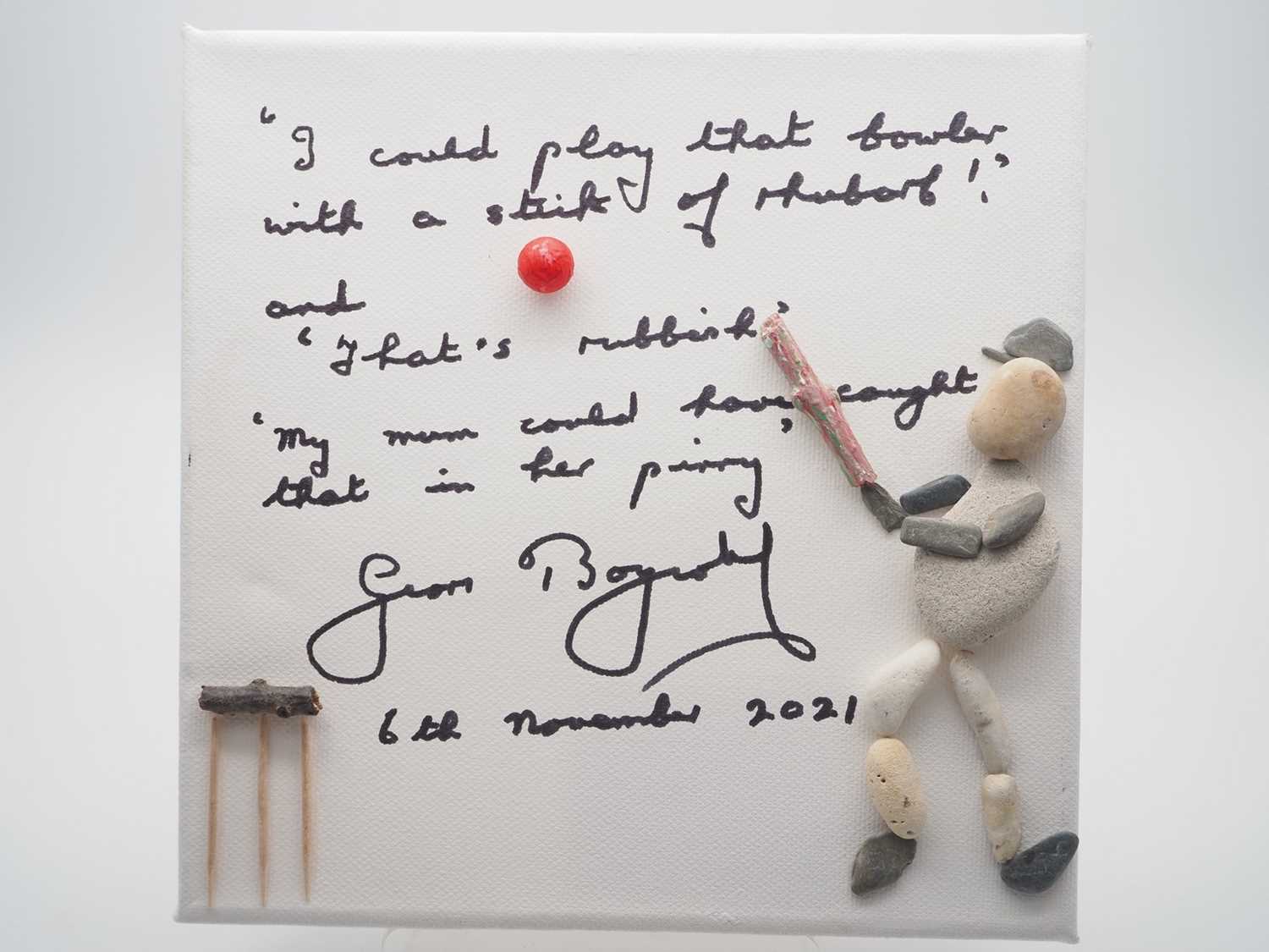 Lot 9 - Sir Geoffrey Boycott signed canvas with...