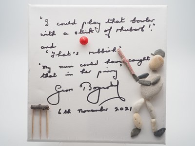 Lot 9 - Sir Geoffrey Boycott signed canvas with...