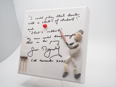 Lot 9 - Sir Geoffrey Boycott signed canvas with...