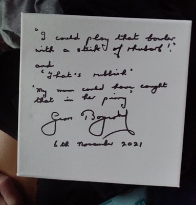 Lot 9 - Sir Geoffrey Boycott signed canvas with...