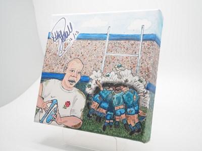 Lot 10 - Mike Tindall MBE signed canvas with artwork...