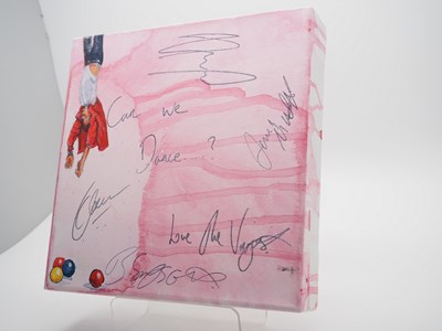 Lot 18 - The Vamps signed canvas with artwork added by...