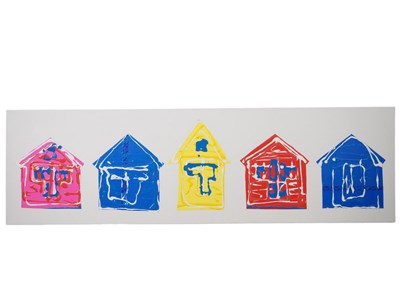 Lot 23 - Mark Van Wingerden - 'BEACH HUTS' - acrylic on...