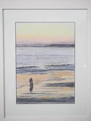 Lot 29 - John Challenor - 'WINTER'S EVE, BOSCOMBE BEACH'...