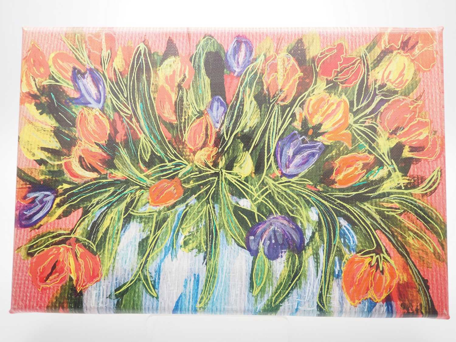 Lot 36 - Lisa Cooper - 'VASE OF TULIPS' - print on...