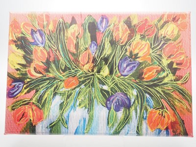Lot 36 - Lisa Cooper - 'VASE OF TULIPS' - print on...
