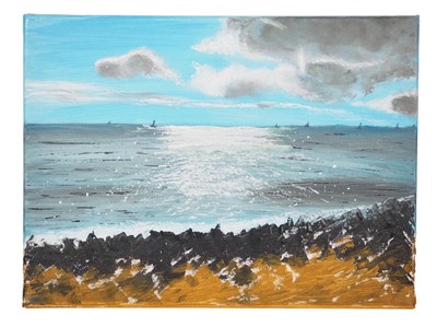 Lot 38 - Deborah Twigg - 'REFLECTIONS AT BARTON ON SEA'...