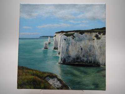 Lot 55 - Sophie Hines 'OLD HARRY ROCKS' - acrylic on...