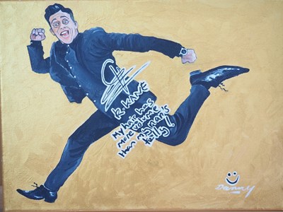 Lot 72 - Russell Kane signed canvas with artwork added...