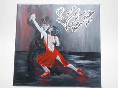 Lot 78 - Vincent Simone signed canvas with artwork by...
