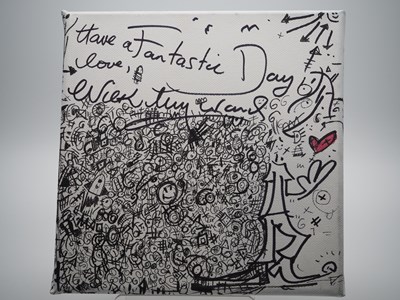 Lot 84 - Nick Heyward signed canvas with artwork added...
