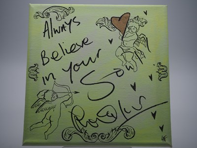 Lot 85 - Martin Kemp signed canvas with artwork added...