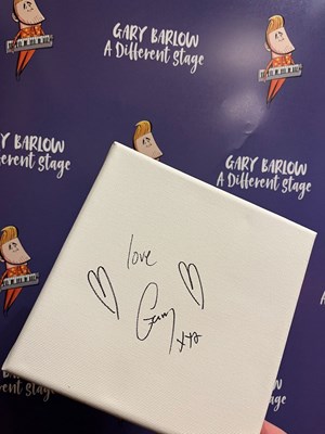 Lot 87 - GARY BARLOW signed canvas with artwork added...