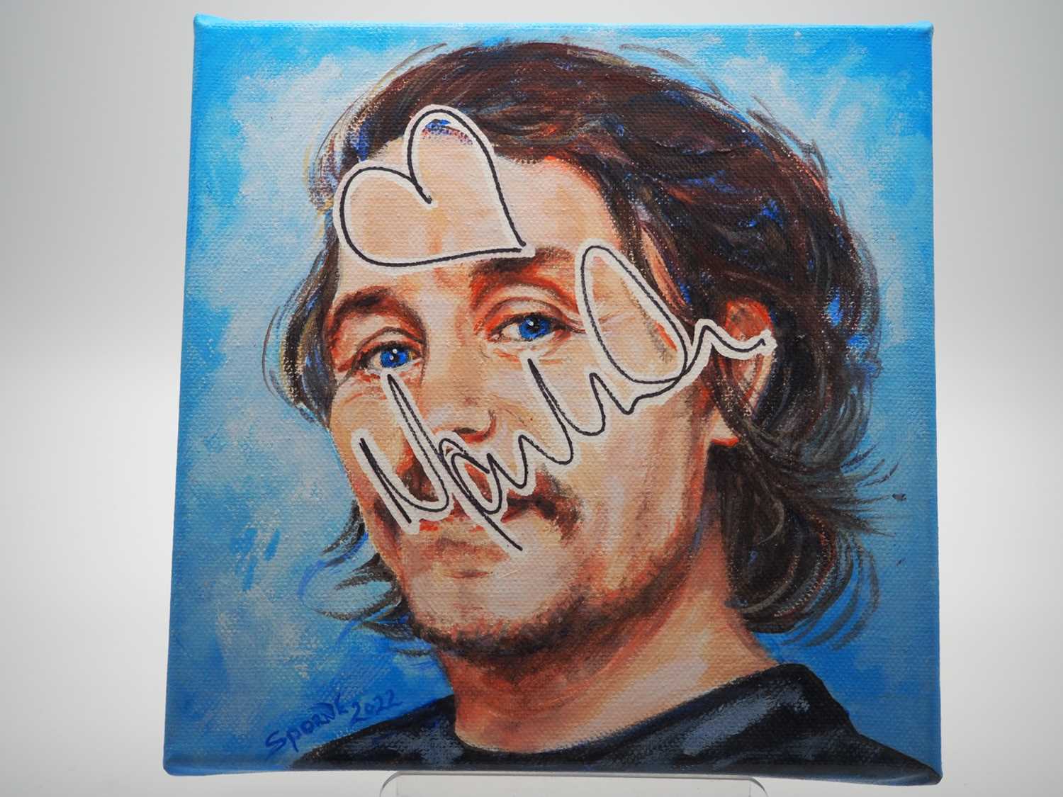Lot 88 - MARK OWEN signed canvas with artwork added by...
