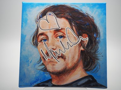 Lot 88 - MARK OWEN signed canvas with artwork added by...