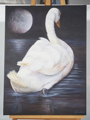 Lot 92 - Linda Easter 'MOONGLOW SWAN' - signed -...