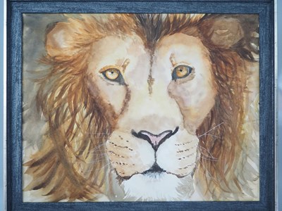 Lot 97 - Merle Hattersley 'LION' - 19.5" x 15.5" in a...