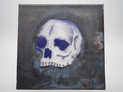 Lot 113 - Jordan 'SKULL?' - Skull is created on paper...