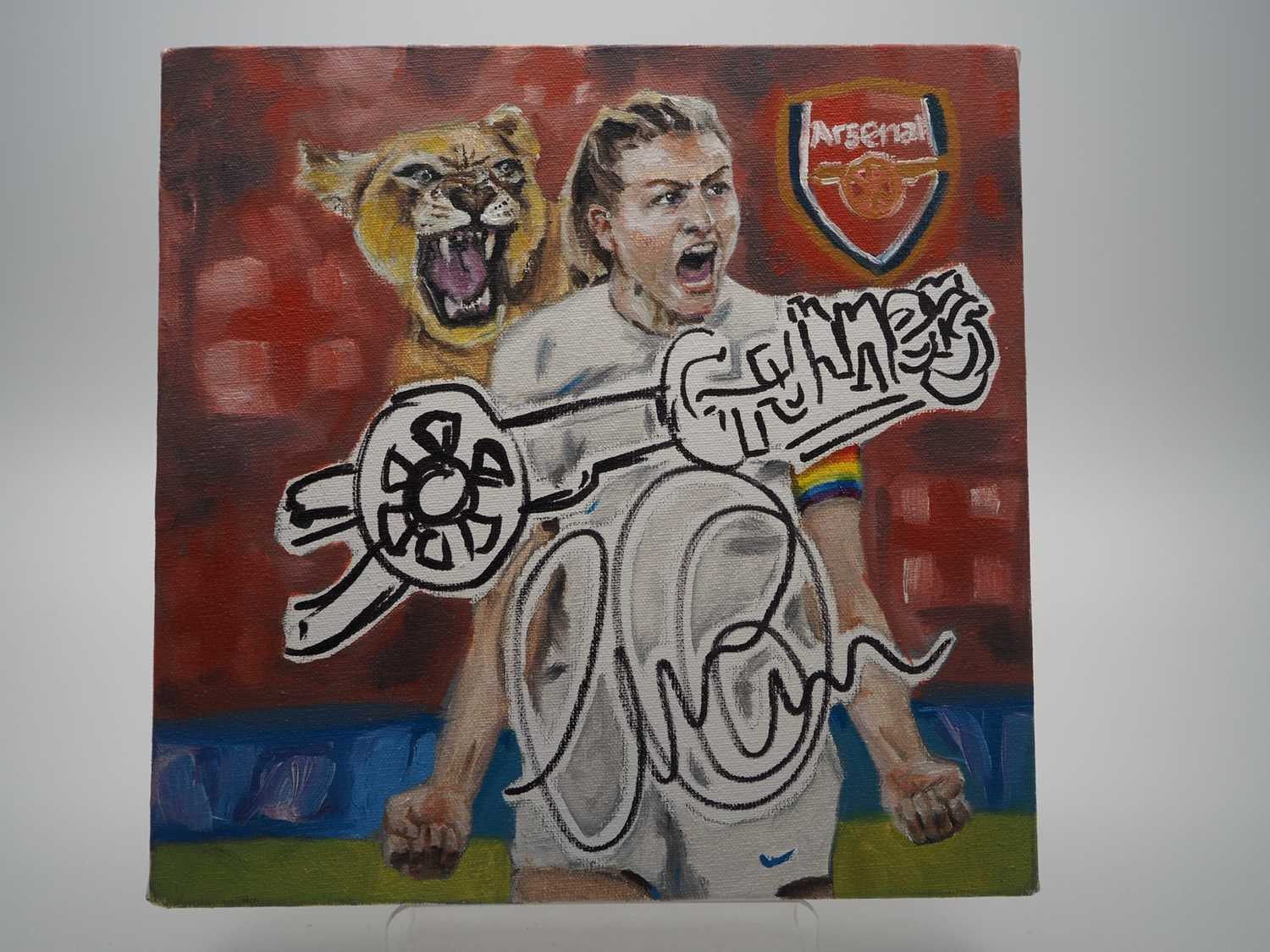 Lot 156 - Leah Williamson signed canvas with artwork...