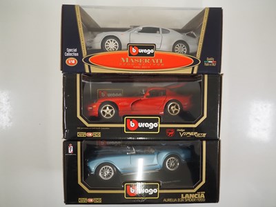 Lot 118 - A group of 1:18 scale BBURAGO diecast cars to...