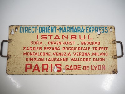 Lot 174 - An original carriage destination board for the...